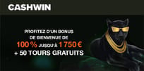 La promo de bienvenue Cashwin Casino : Jusqu’à 1 750 € de bonus + 50 free spins !