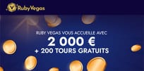 Profitez du bonus de bienvenue de Ruby Vegas Casino