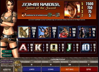 Machine a sous gratuite Tomb Raider 2: The Secret of The Sword